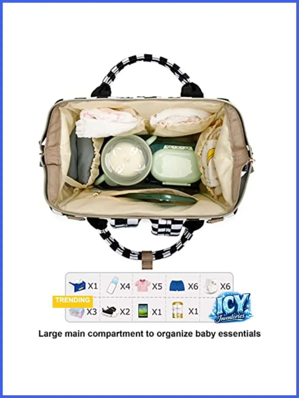 Waterproof Diaper Bag Backpack with Insulated Bottle Pockets, Large Nappy Bag